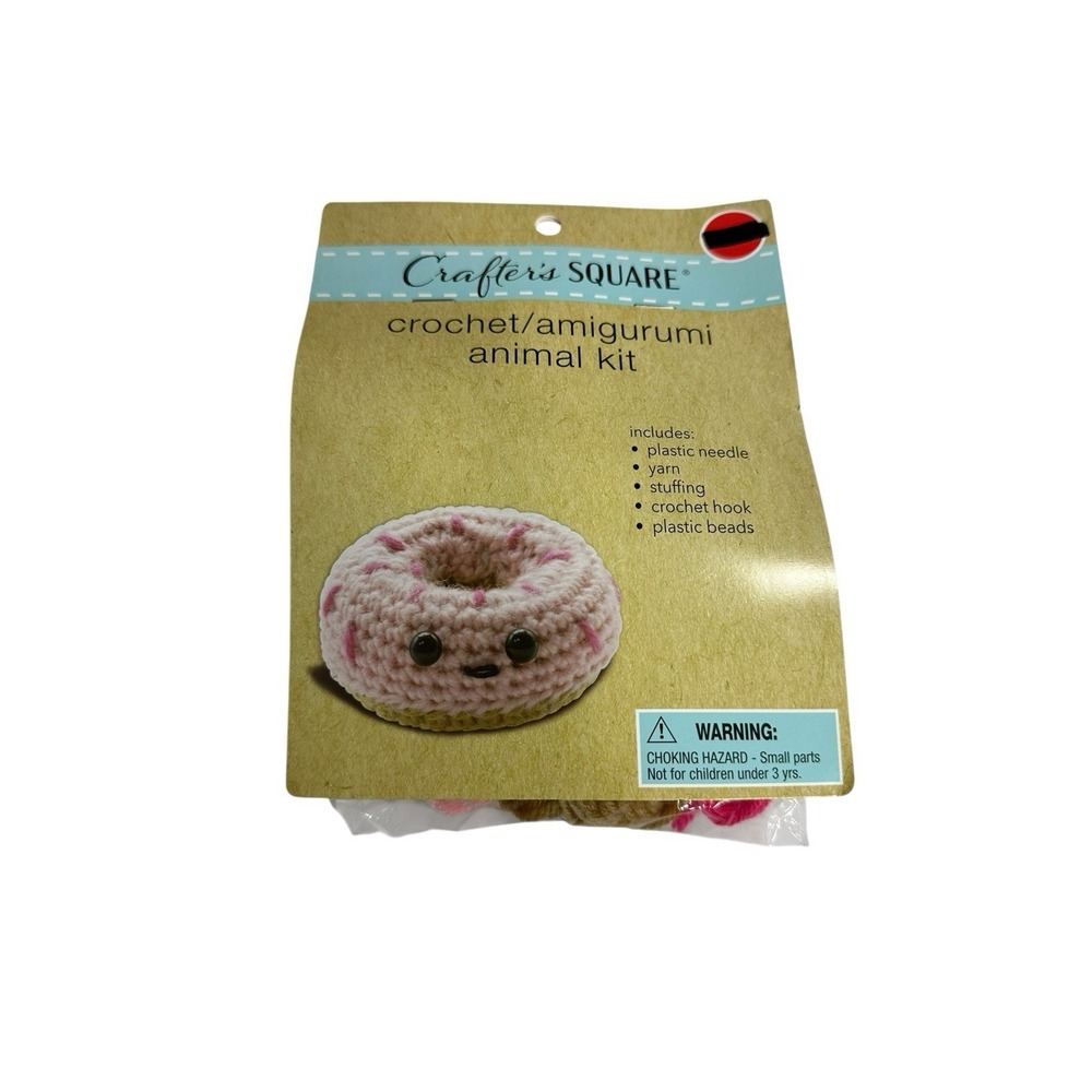 NEW crafters square crochet amigurumi animal kit learn‎ to crochet DONUT FOOD